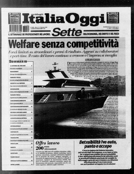 Italia oggi : quotidiano di economia finanza e politica